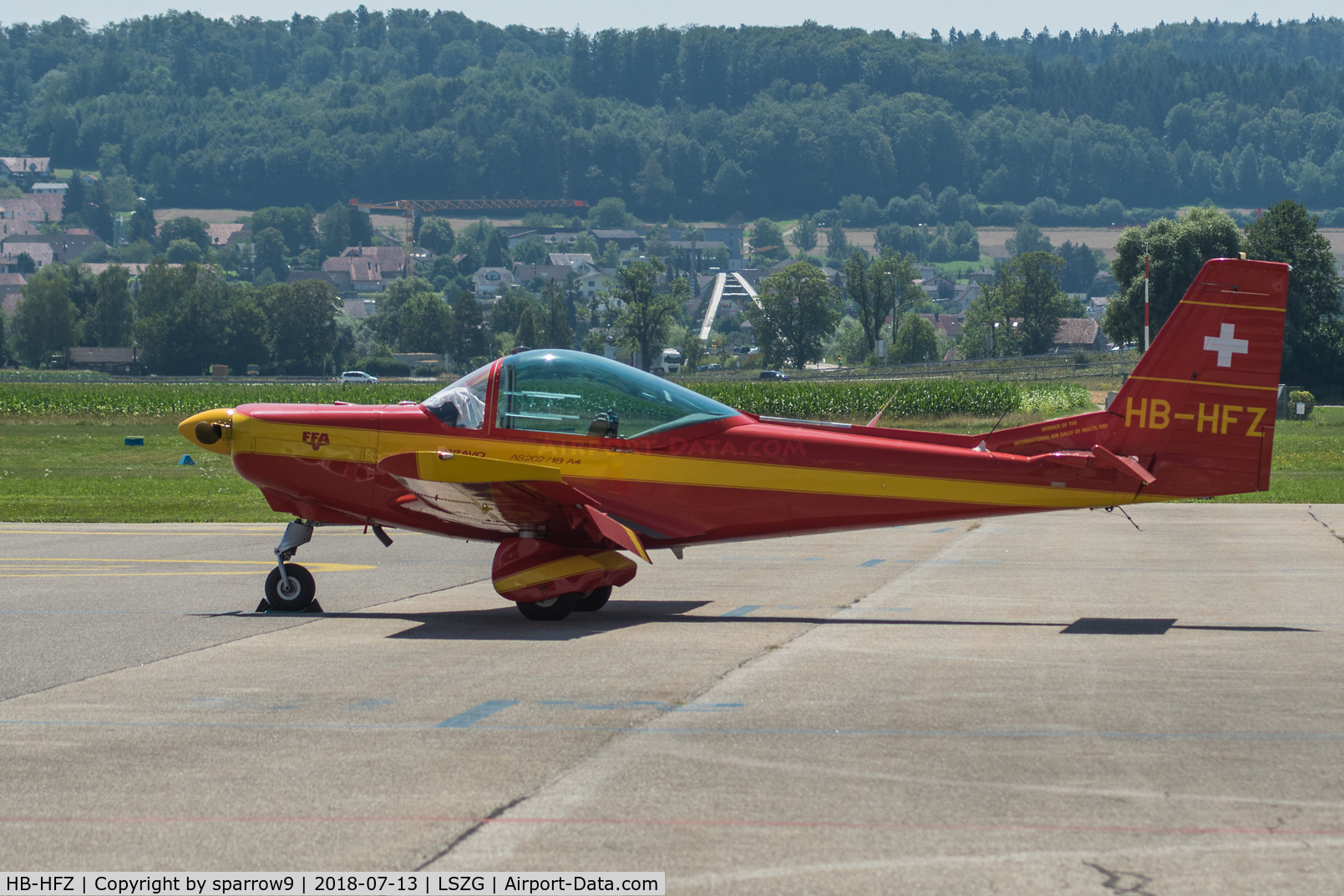 HB-HFZ, 1991 FFA AS-202/18A-4 Bravo C/N 237, At Grenchen airport.
