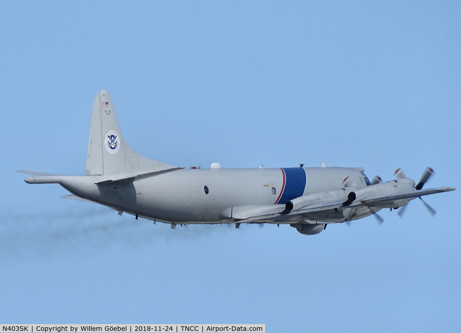 N403SK, Lockheed P-3B Orion C/N 185-5284, Take off from TNCC