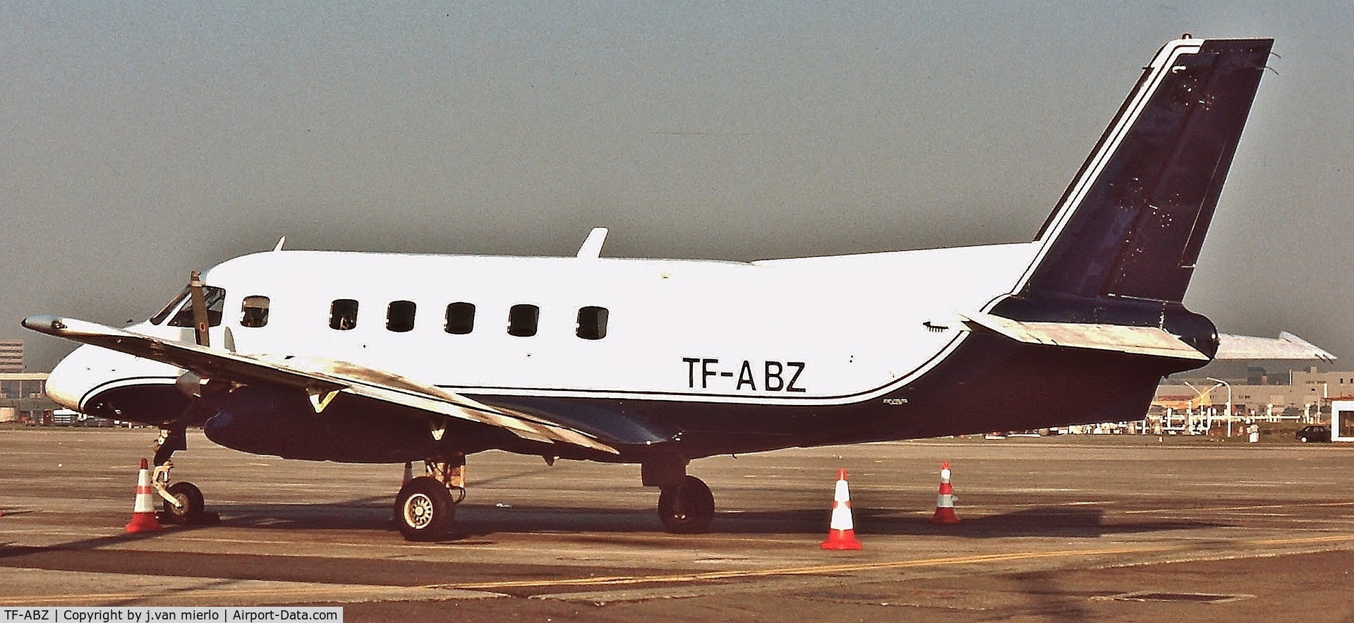 TF-ABZ, 1979 Embraer EMB-110P1 Bandeirante C/N 110222, Flying parcels FEDEX ramp Brussels, Belgium '90s