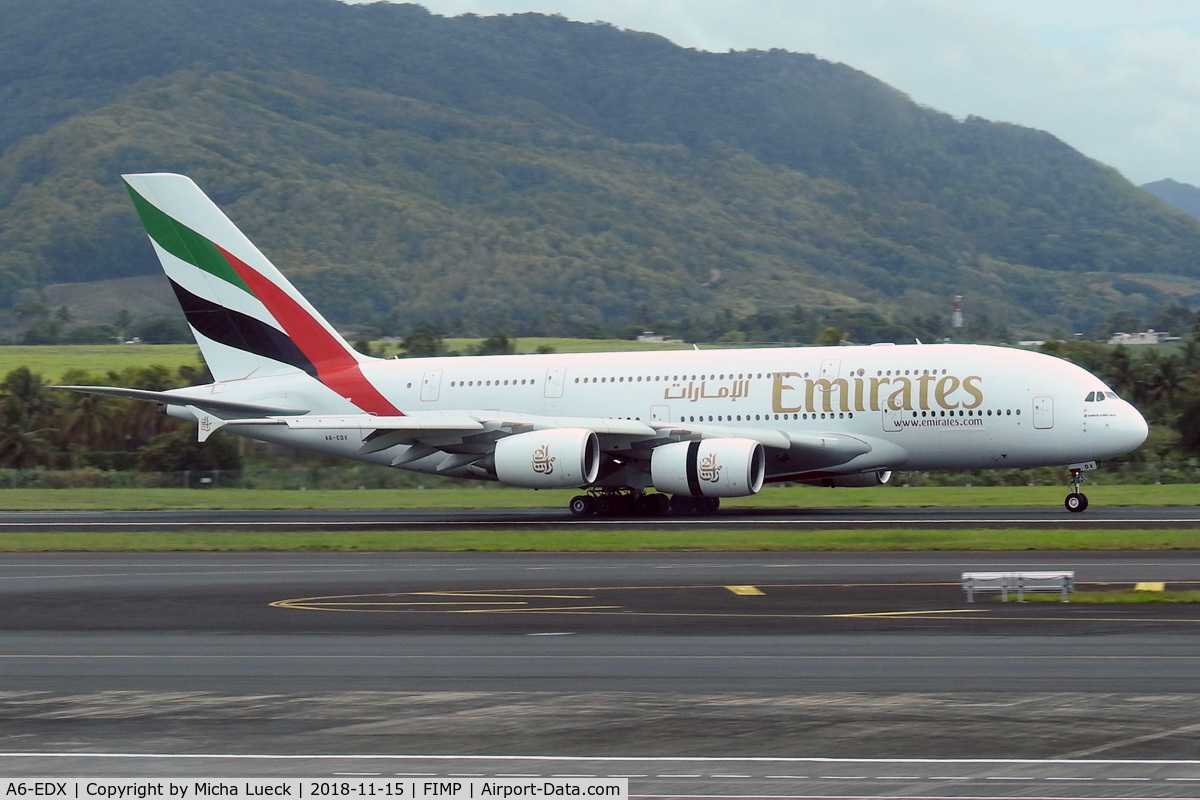 A6-EDX, 2012 Airbus A380-861 C/N 105, At Mauritius