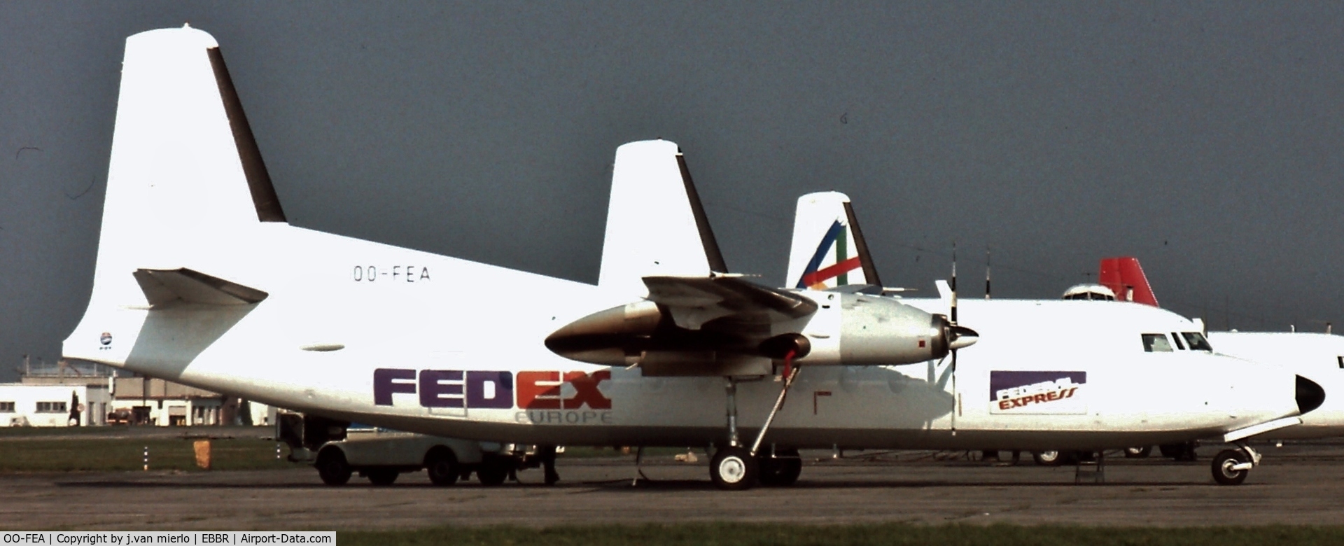 OO-FEA, 1968 Fokker F.27-600 Friendship C/N 10385, Brussels FEDEX hub '90s