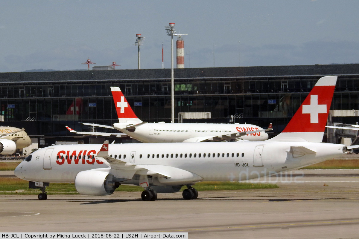 HB-JCL, 2018 Bombardier CS300 (BD-500-1A11) C/N 55029, At Zurich