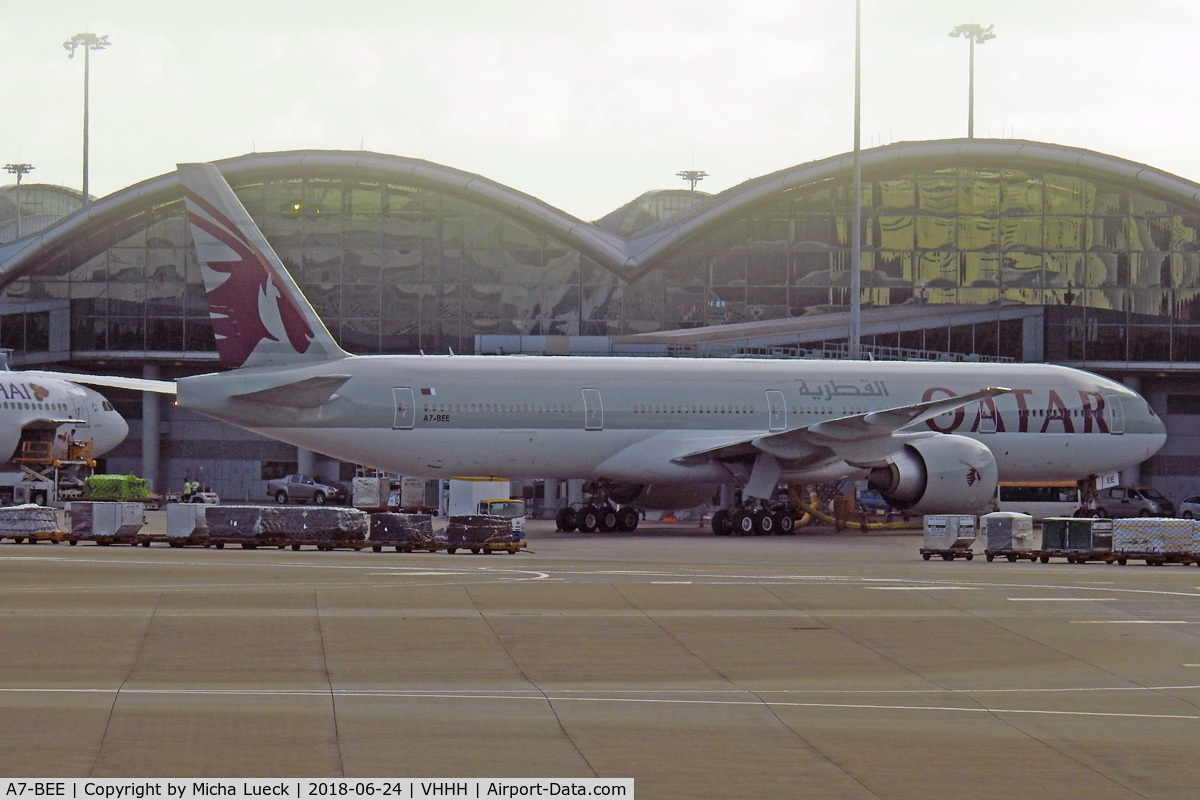 A7-BEE, 2015 Boeing 777-3DZ/ER C/N 60331, At Hong Kong