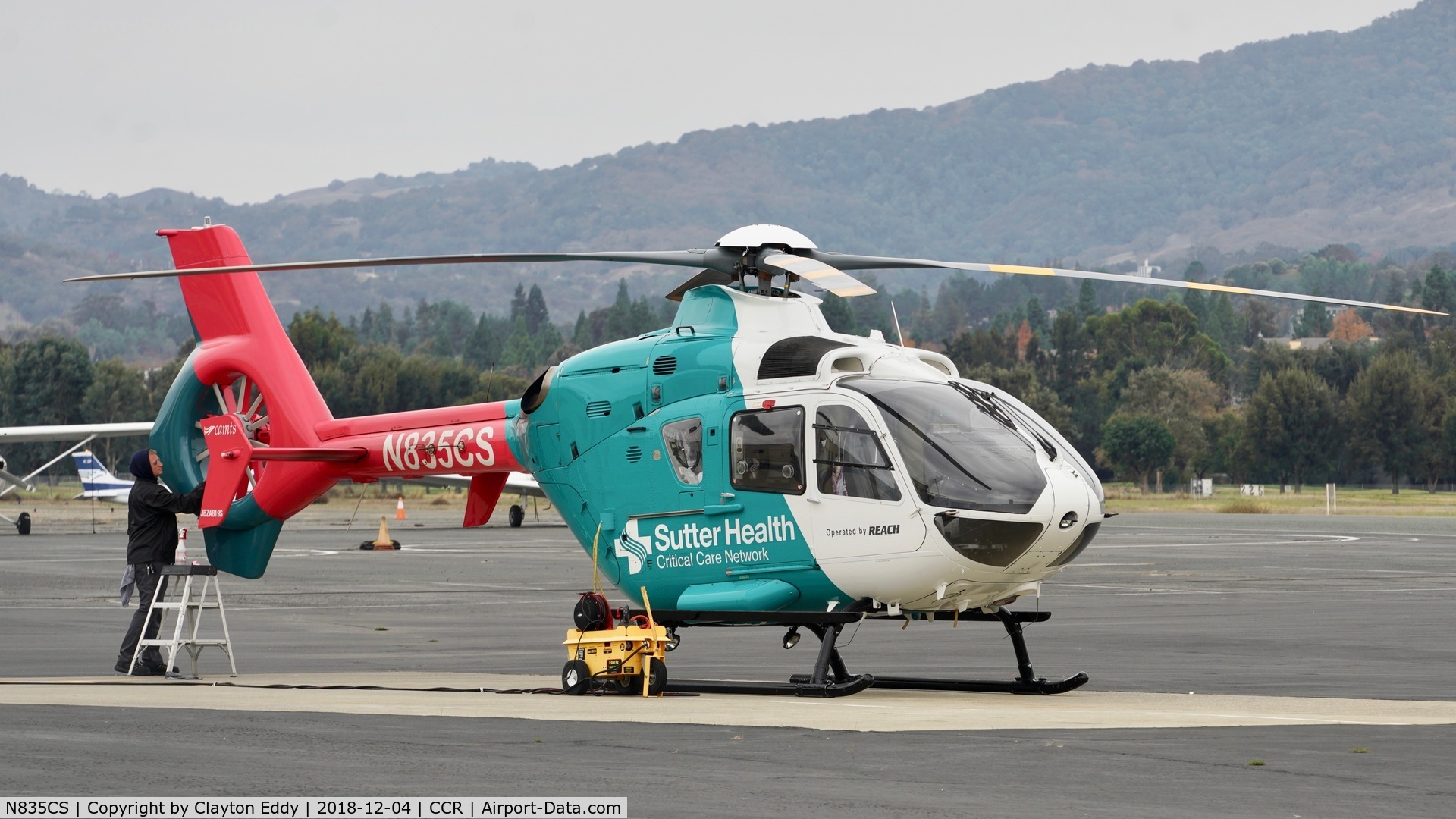N835CS, 2012 Eurocopter EC-135P-2+ C/N 1091, Buchanan Field Concord California 2018.