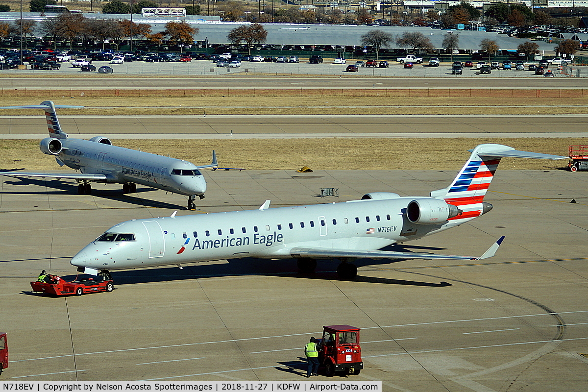 N718EV, 2003 Bombardier CRJ-701 (CL-600-2C10) Regional Jet C/N 10095, Pushback terminal B