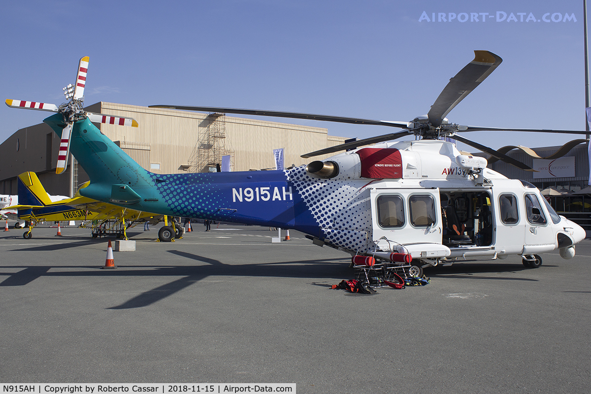 N915AH, 2008 AgustaWestland AW-139 C/N 31211, BIAS 2018 - SAKHIR AIRBASE OBKH