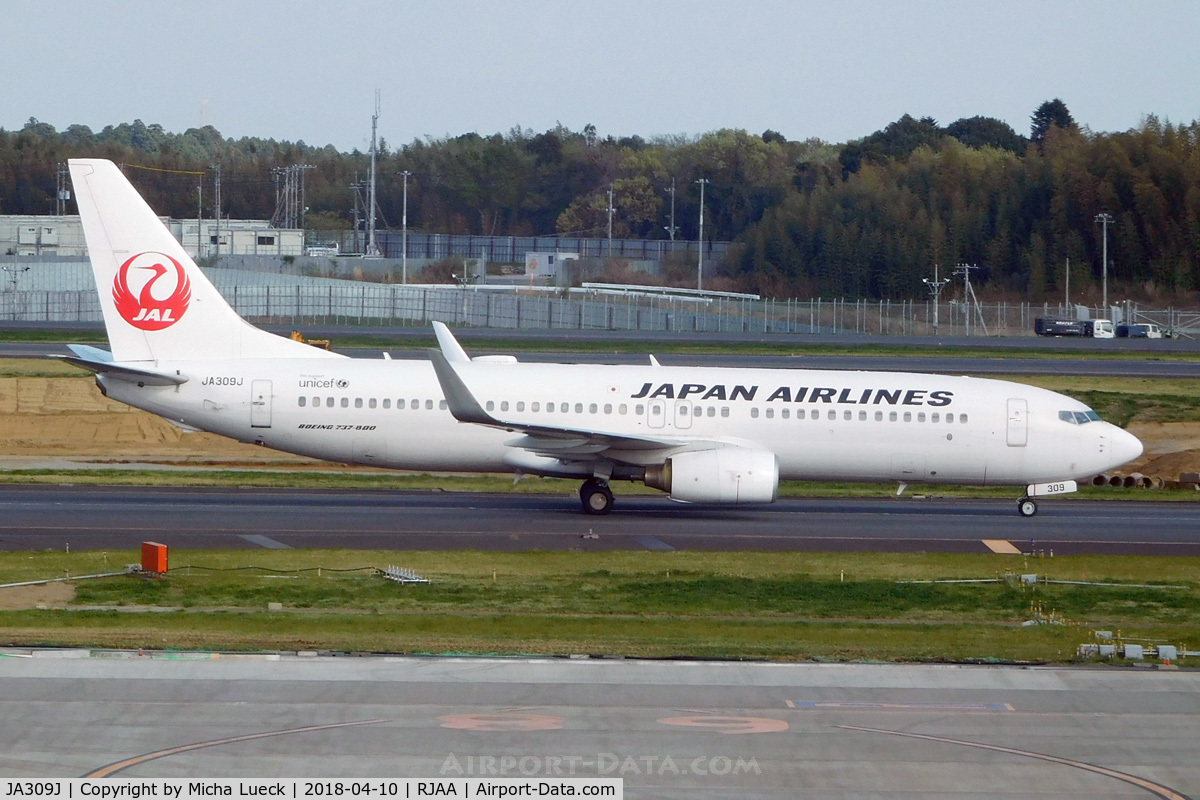 JA309J, 2008 Boeing 737-846 C/N 35338, At Narita