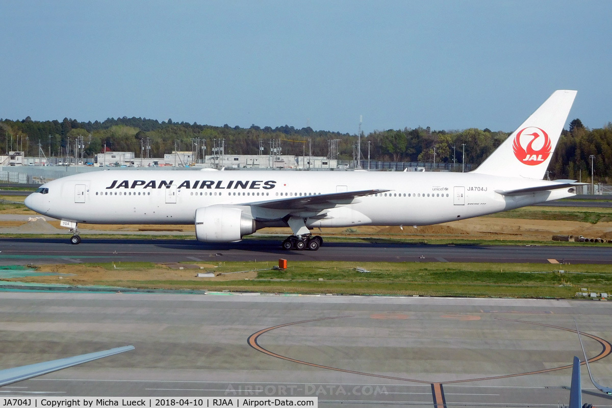 JA704J, 2003 Boeing 777-246/ER C/N 32892, At Narita