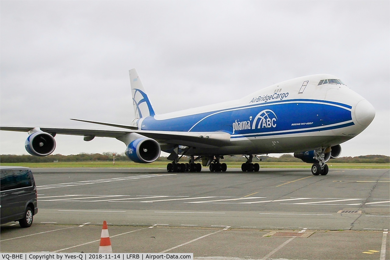 VQ-BHE, 2008 Boeing 747-4KZF (SCD) C/N 36784, Boeing 747-4KZF, Parking area, Brest-Bretagne Airport (LFRB-BES)