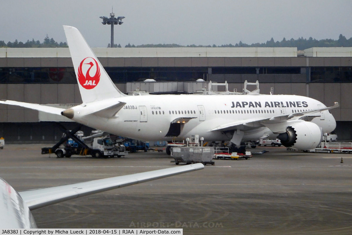 JA838J, 2014 Boeing 787-8 Dreamliner C/N 34849, At Narita