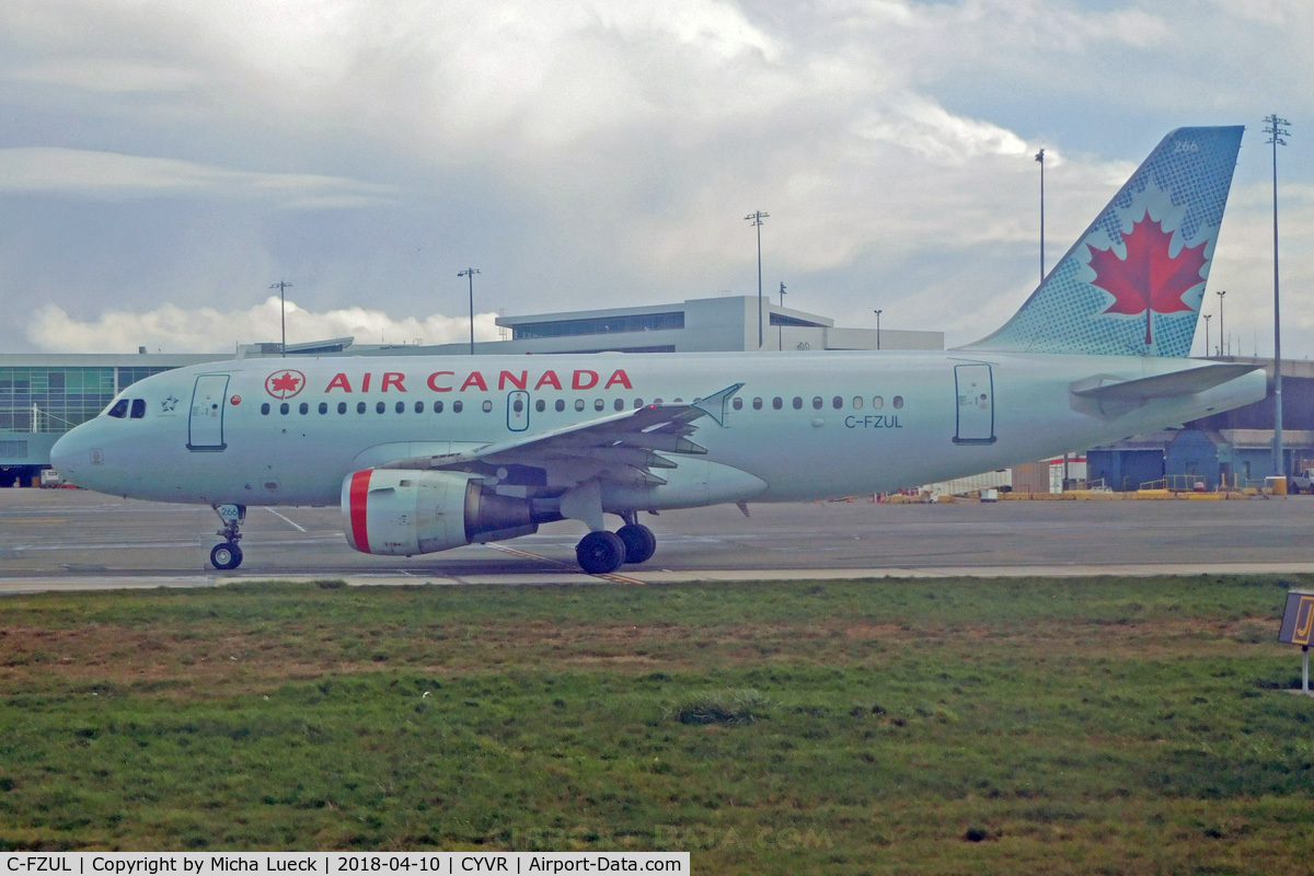 C-FZUL, 1997 Airbus A319-114 C/N 721, At Vancouver