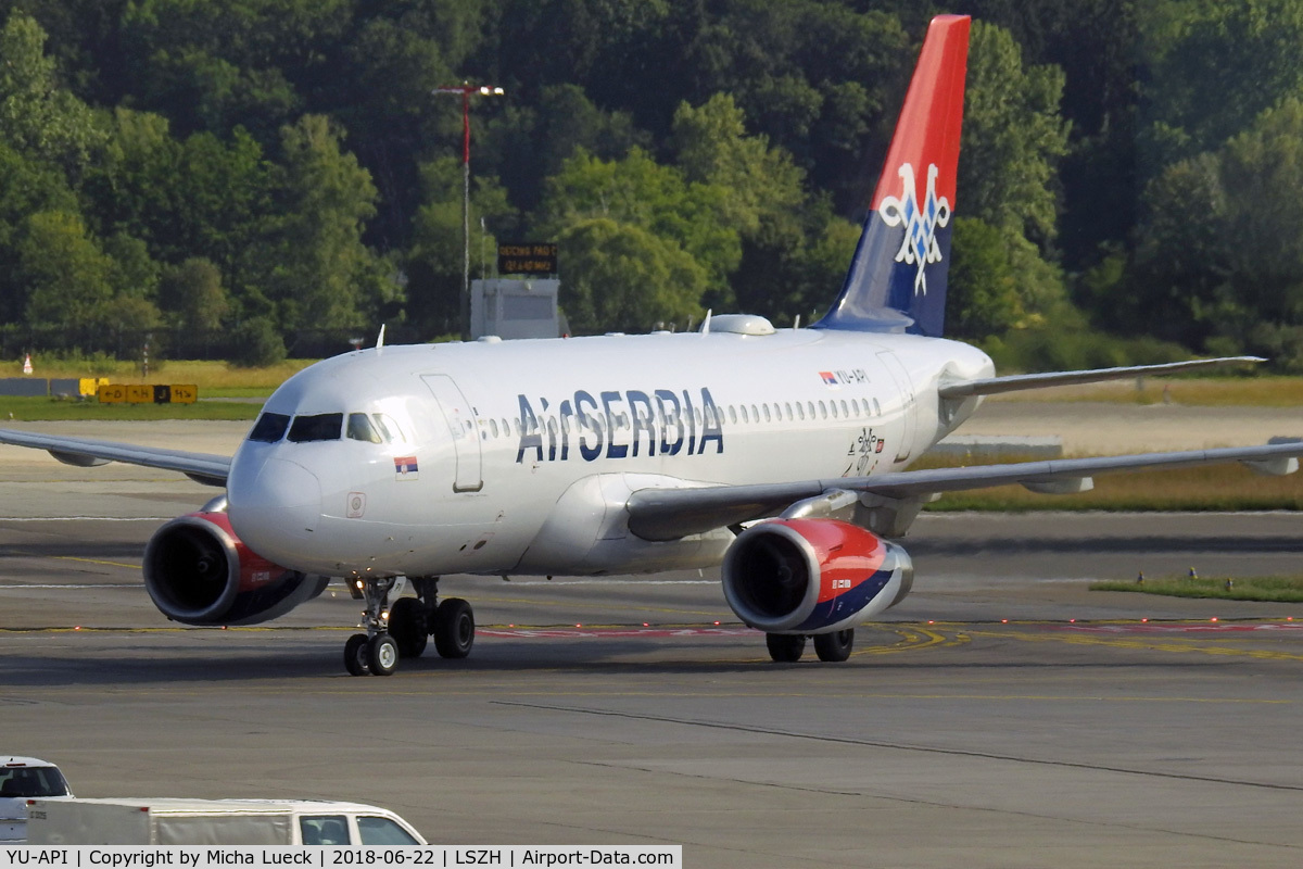 YU-API, 1999 Airbus A319-132 C/N 1140, At Zurich