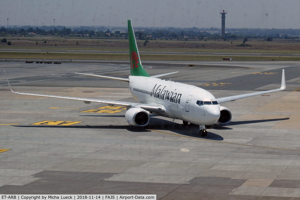 ET-ARB, 2007 Boeing 737-7Q8 C/N 30687, At O.R. Tambo