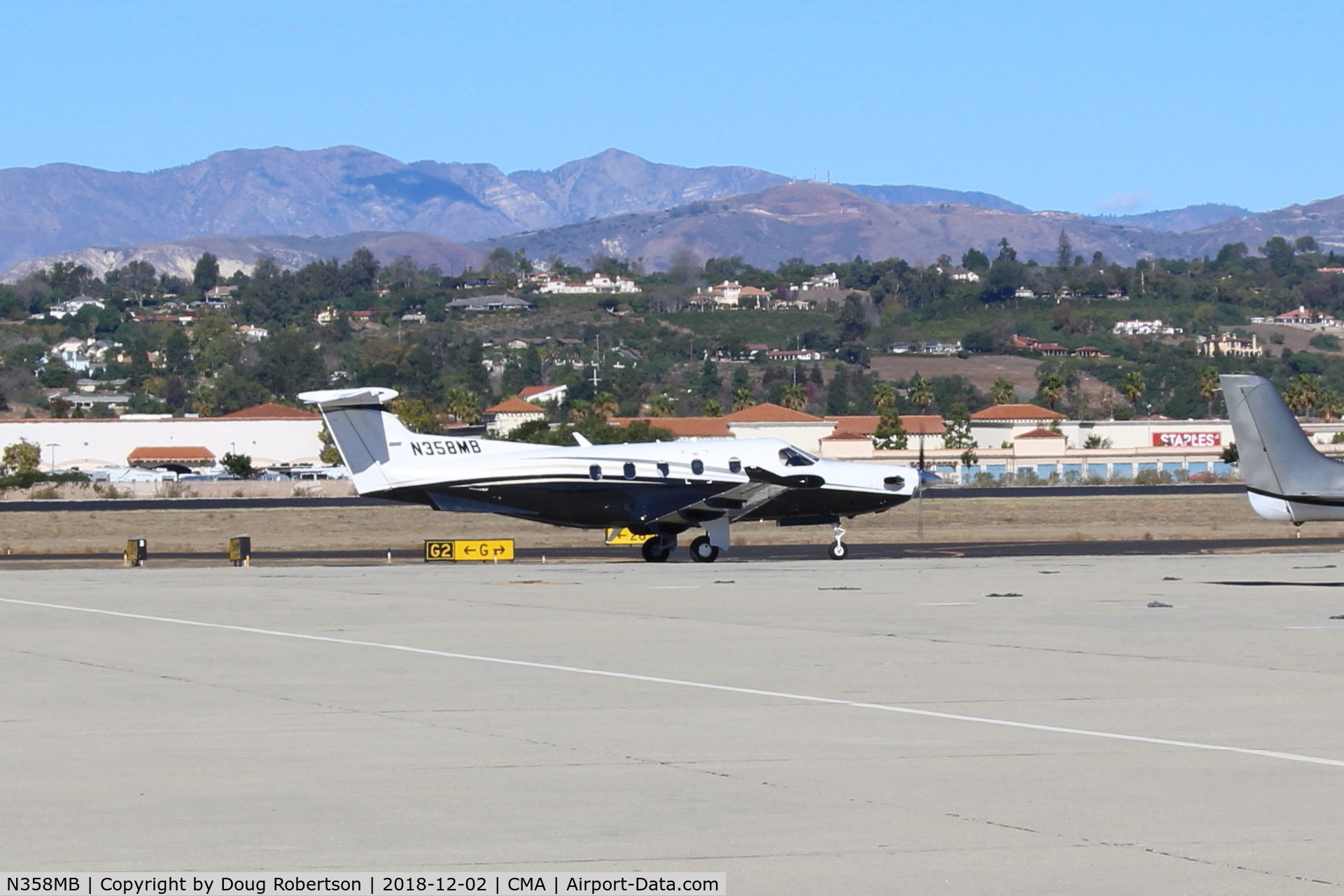N358MB, 2011 Pilatus PC-12/47E C/N 1296, 2011 PILATUS PC-12/47E, one P&W(C)PT6A-67P Turboprop, 1,200 sHp for takeoff & climb, 1,000 sHp for cruise, taxi to Transient ramp tie-down after landing Rwy 26
