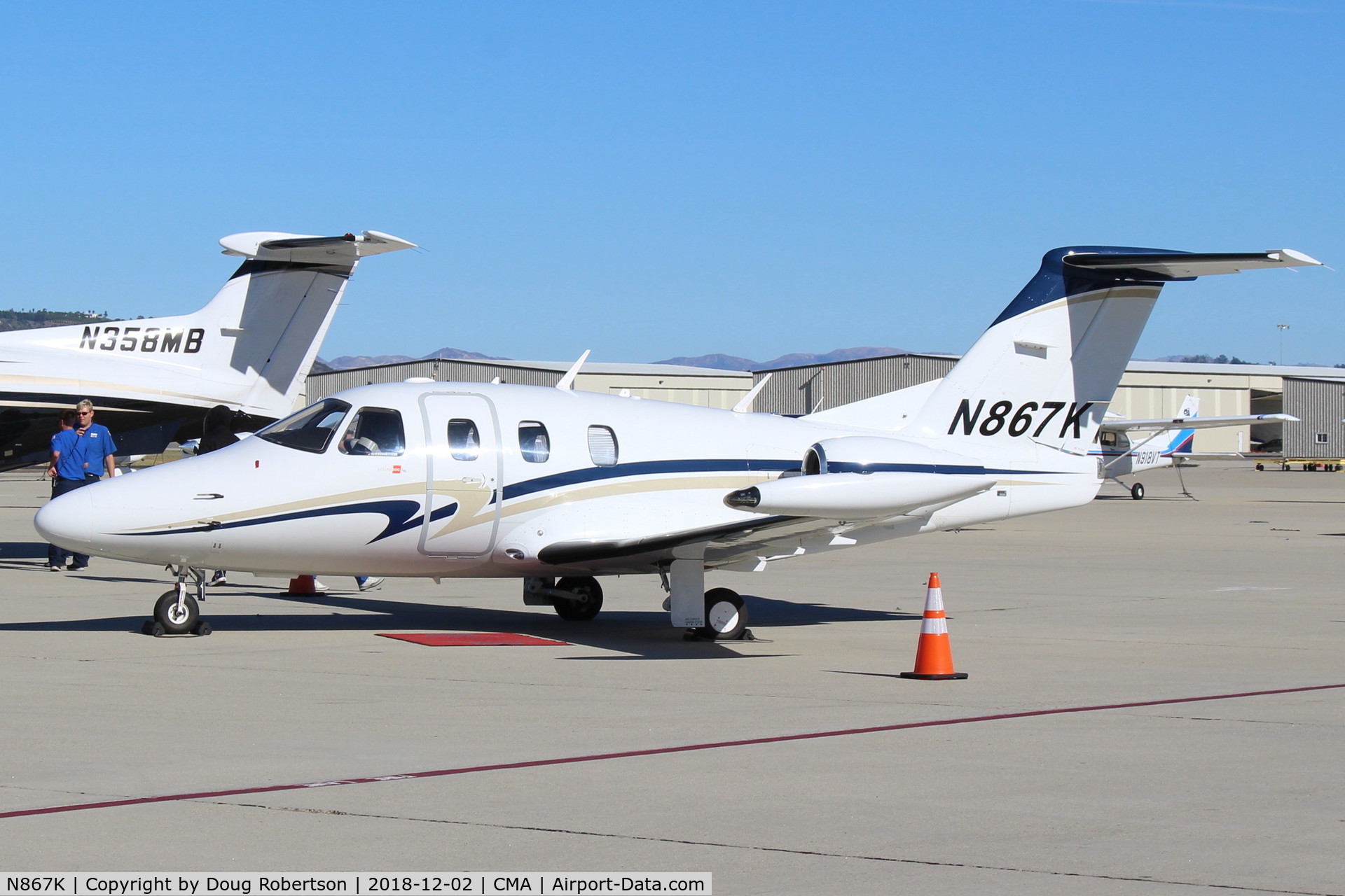 N867K, 2008 Eclipse Aviation Corp EA500 C/N 000239, 2008 Eclipse Aviation EA-500 very light jet, two P&W(C)PW610F-A flat-rated to 900 lb ft each with FADEC, 6 seats, on Transient Ramp