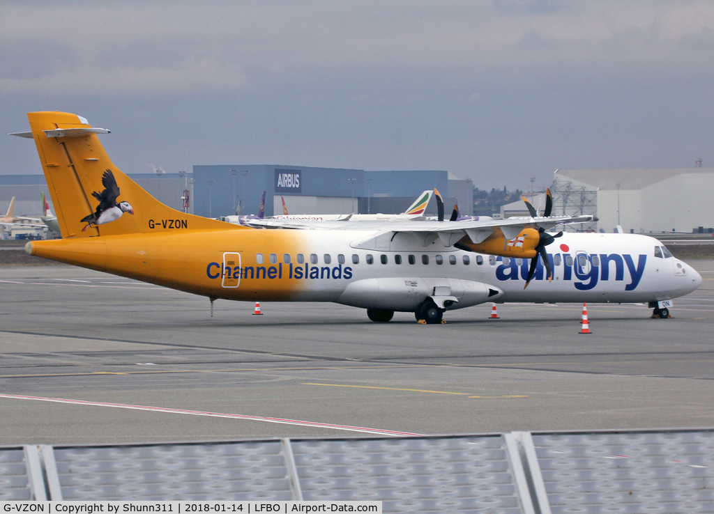 G-VZON, 2009 ATR 72-212A C/N 853, Parked at the General Aviation area...