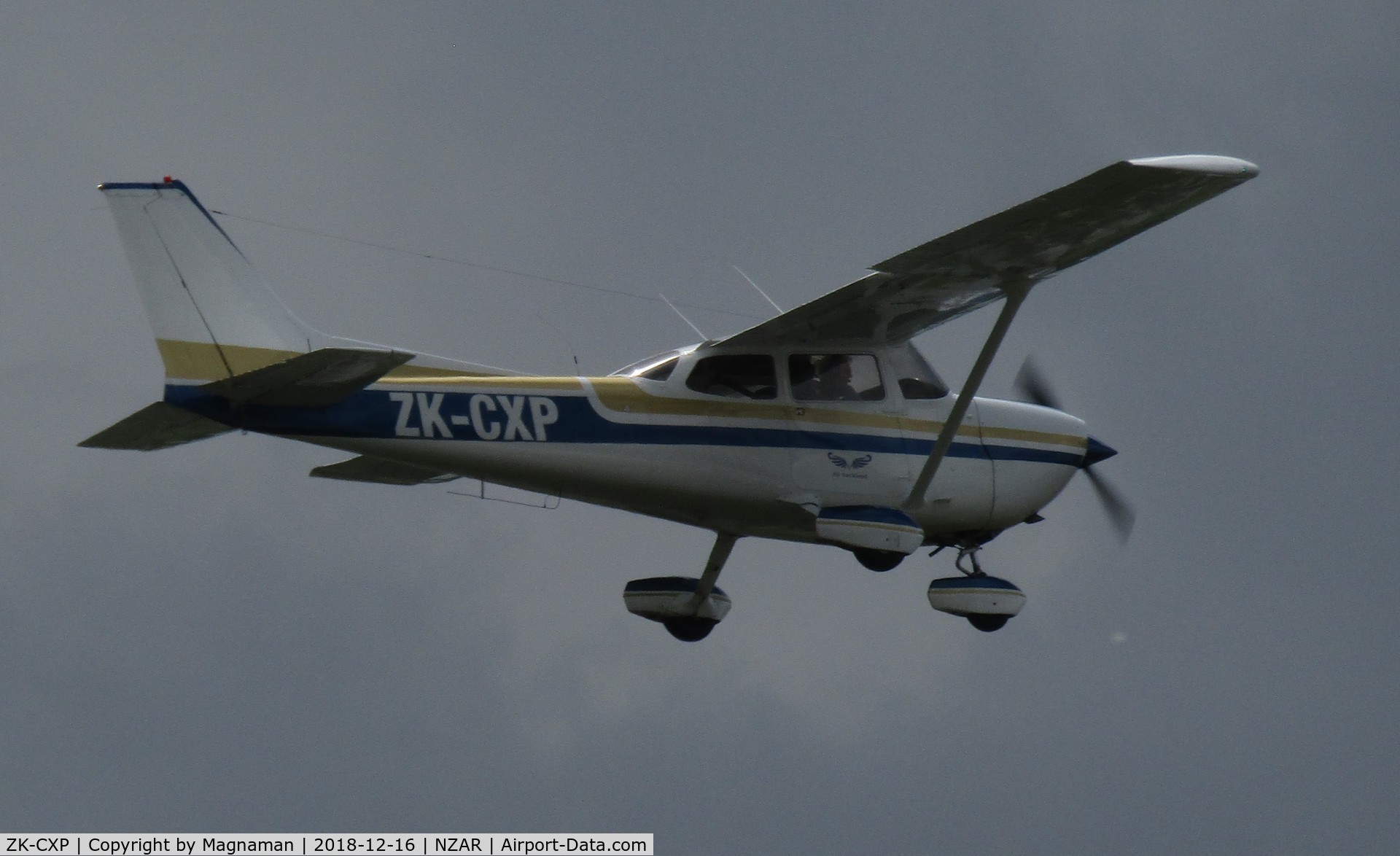 ZK-CXP, Cessna 172 C/N R172-2923, taking off in stormy skies