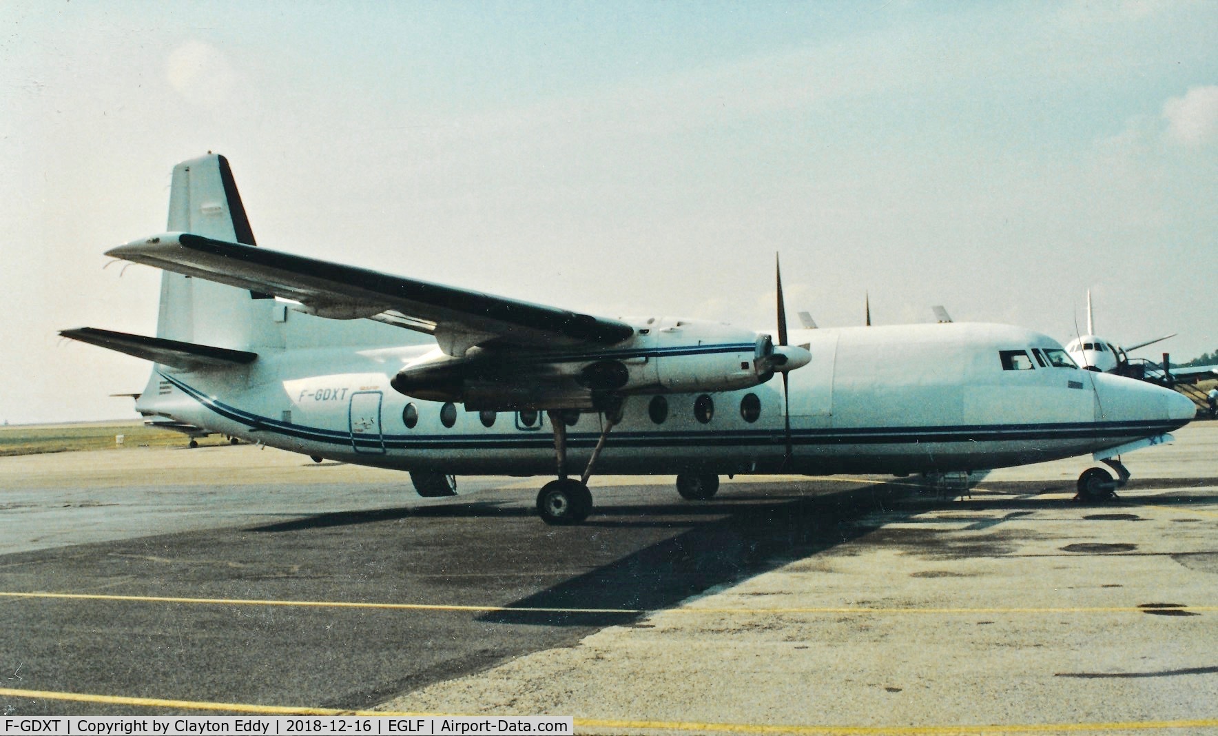 F-GDXT, Fairchild F-27J C/N 126, Farnborough Airport early 1990's