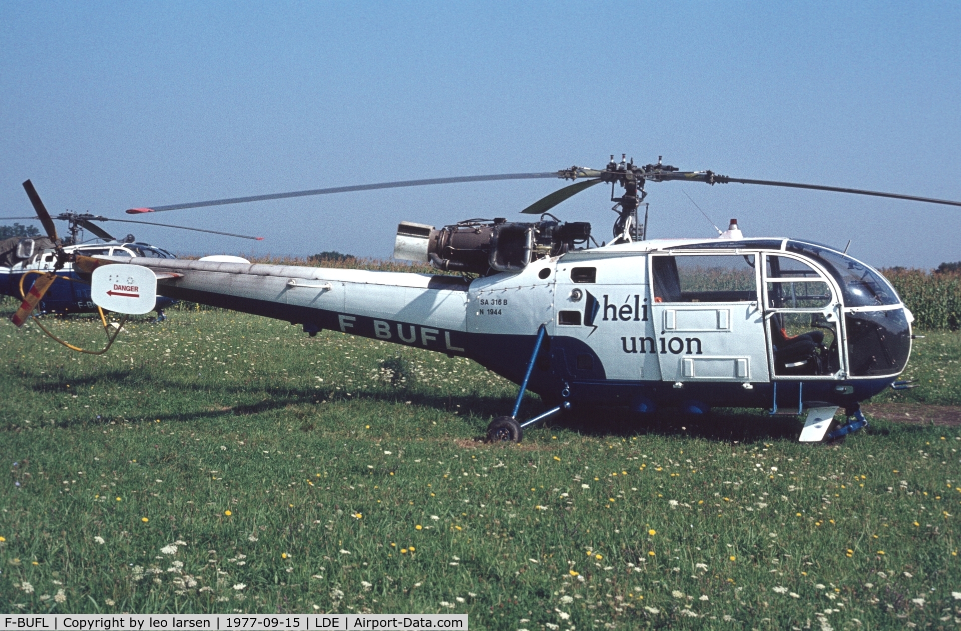 F-BUFL, Aerospatiale SA-316B Alouette III C/N 1944, Tarbes 15.9.1977