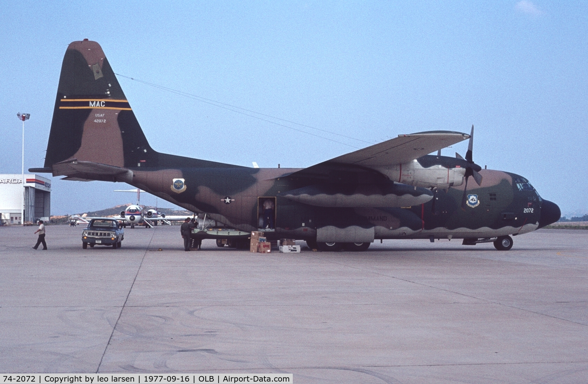 74-2072, 1974 Lockheed C-130H Hercules C/N 382-4705, Olbia 16.9.1977