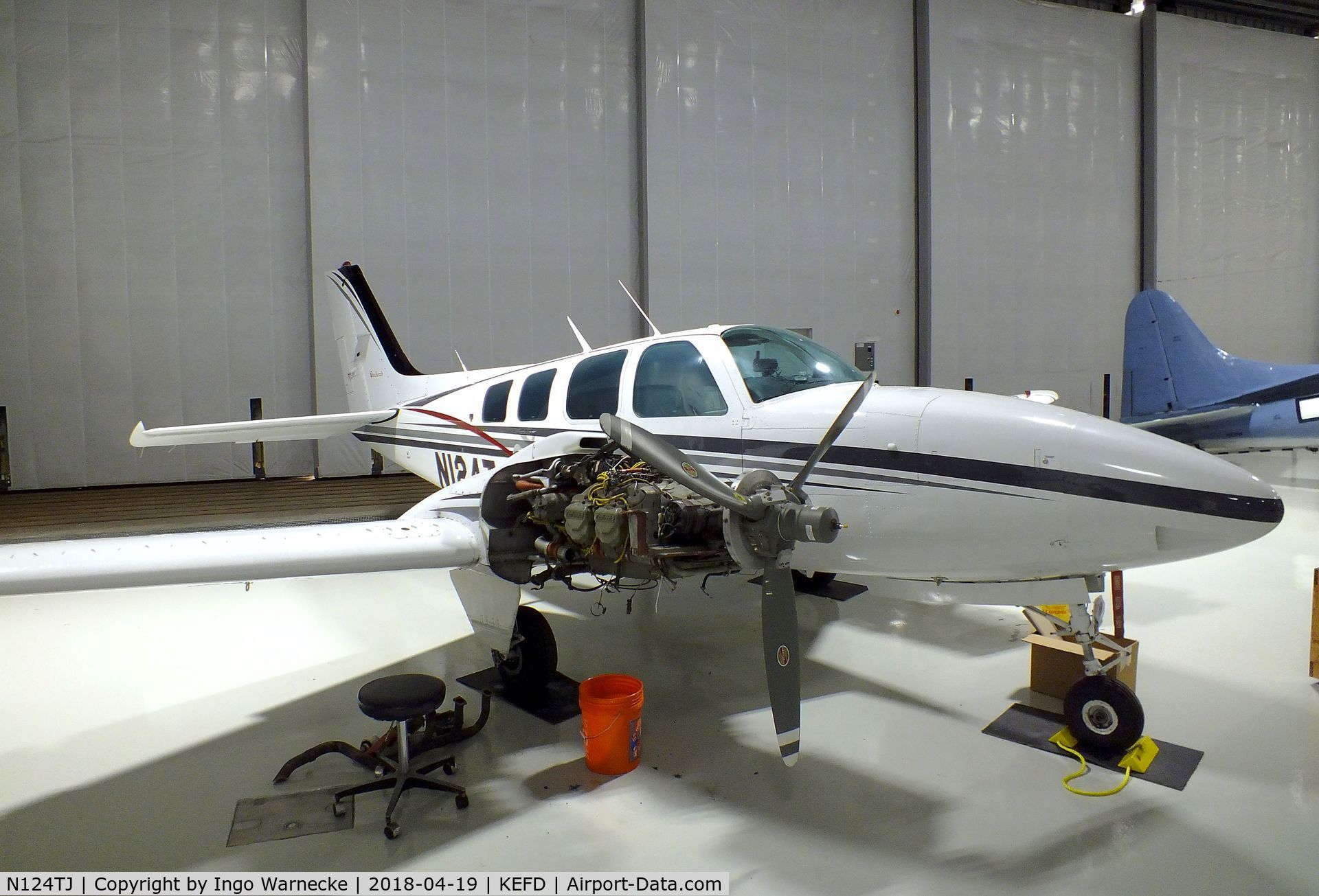 N124TJ, 1978 Beech 58 Baron C/N TH-923, Beechcraft 58 Baron at the Lone Star Flight Museum, Houston TX