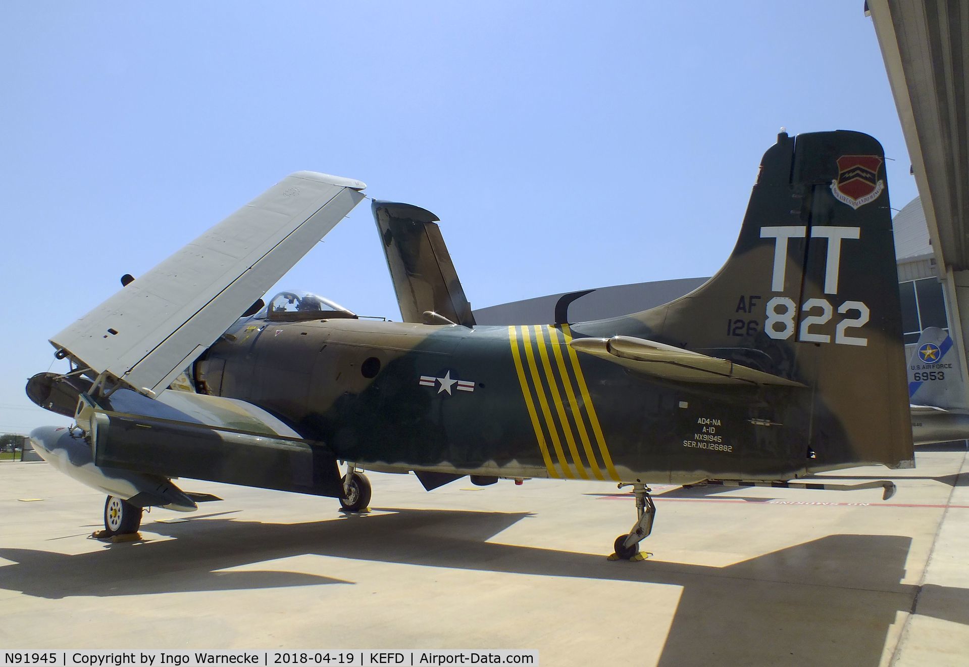 N91945, 1952 Douglas AD4-DW C/N 126882-SF85, Douglas AD4 / A-1D Skyraider at the Lone Star Flight Museum, Houston TX