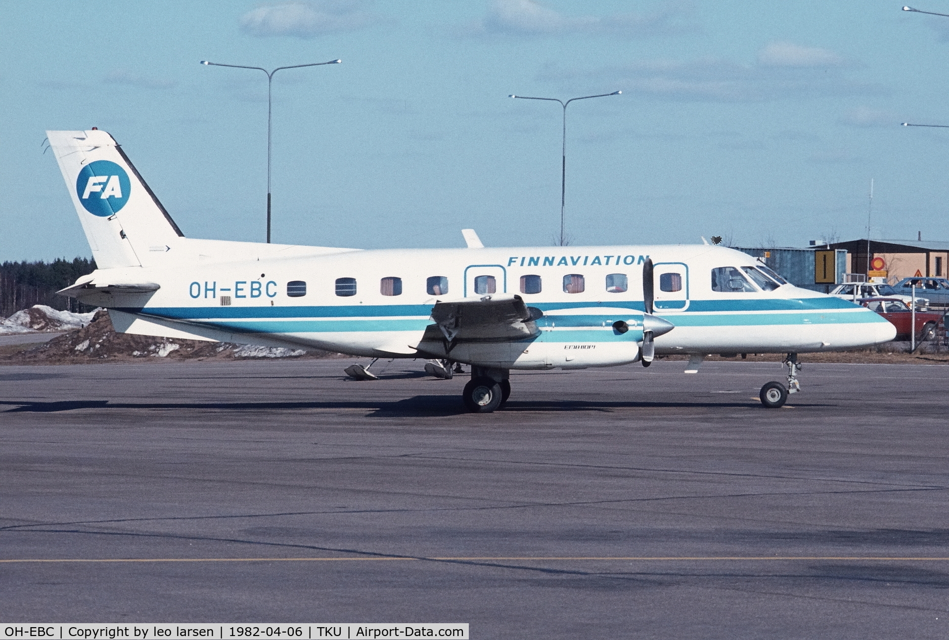 OH-EBC, 1980 Embraer EMB-110P1 Bandeirante C/N 110258, Turku 6.4.1982