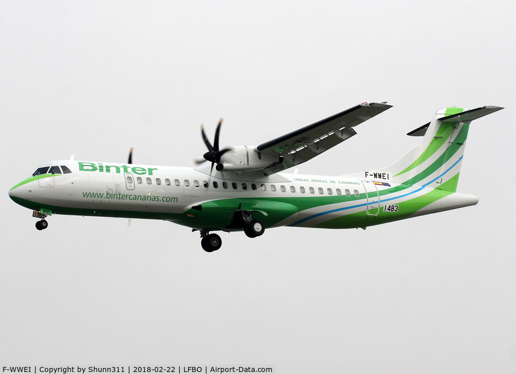 F-WWEI, 2018 ATR 72-600 (72-212A) C/N 1483, C/n 1483 - To be EC-MVI