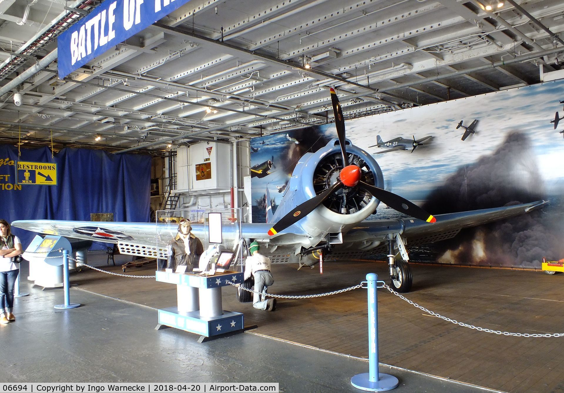 06694, Douglas SBD-3 Dauntless C/N 1509, Douglas SBD-3 Dauntless at the USS Lexington Museum, Corpus Christi TX