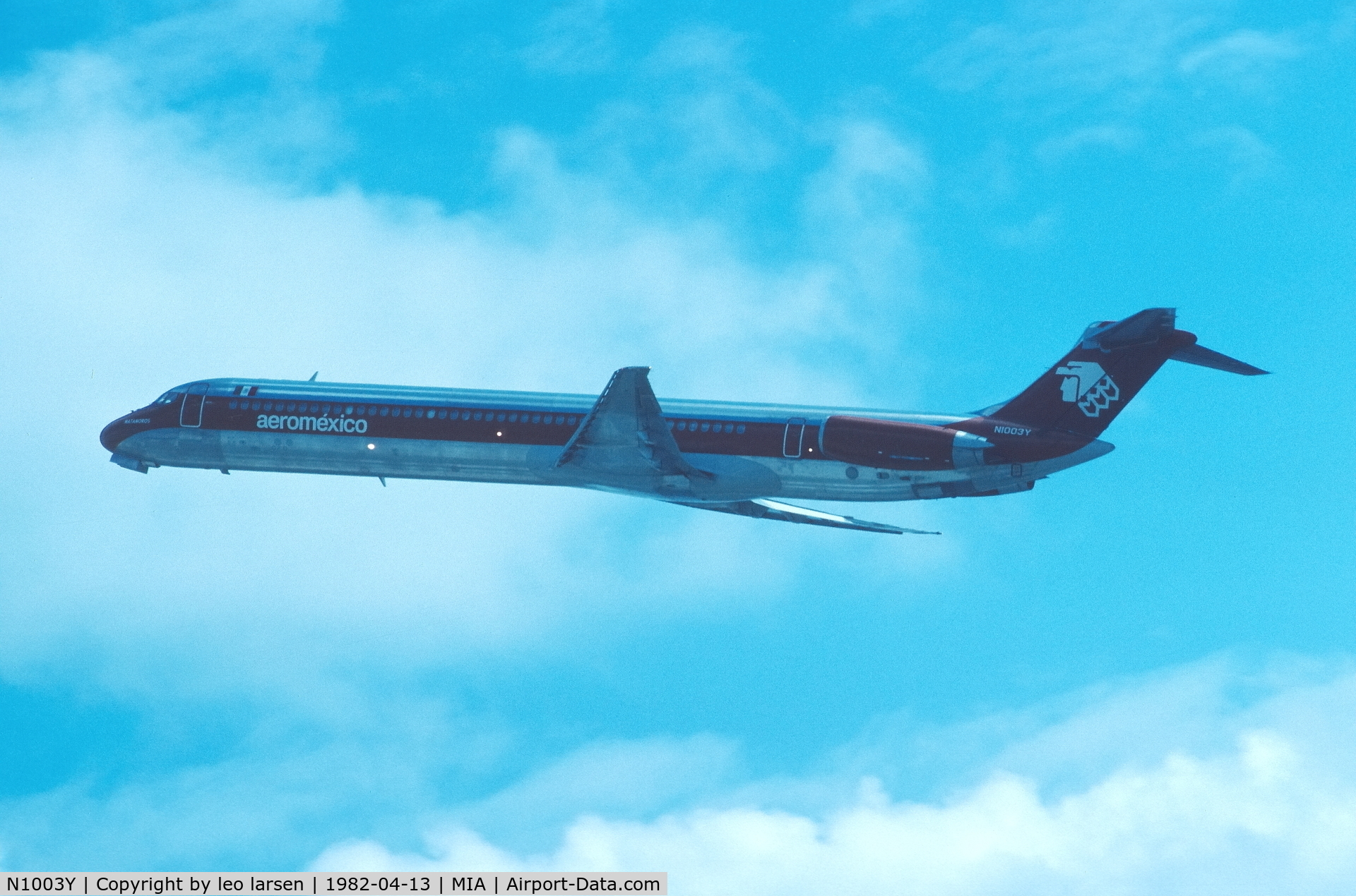 N1003Y, 1981 McDonnell Douglas MD-82 (DC-9-82) C/N 48068, Miami 13.4.82