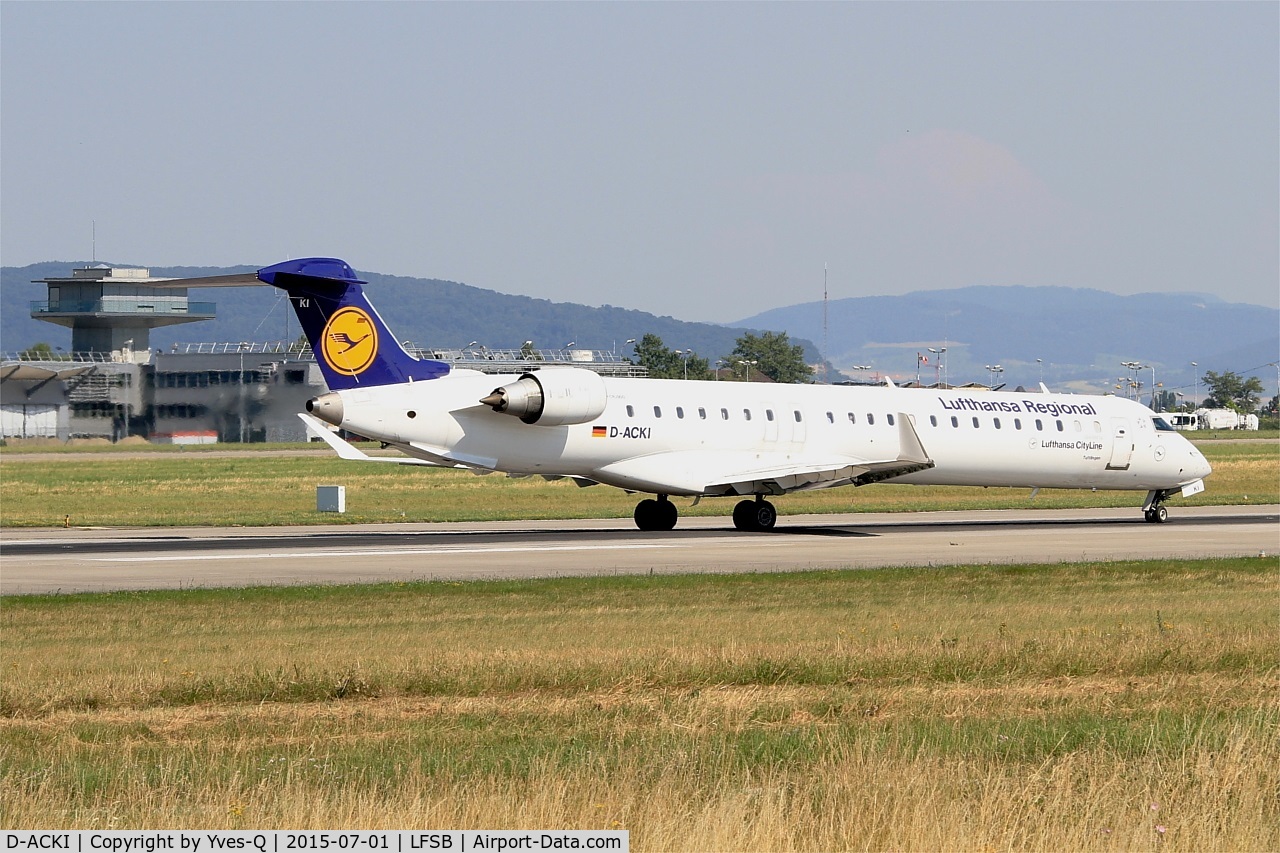 D-ACKI, 2006 Bombardier CRJ-900LR (CL-600-2D24) C/N 15088, Bombardier CRJ-900LR, Take off run rwy 15, Bâle-Mulhouse-Fribourg airport (LFSB-BSL)
