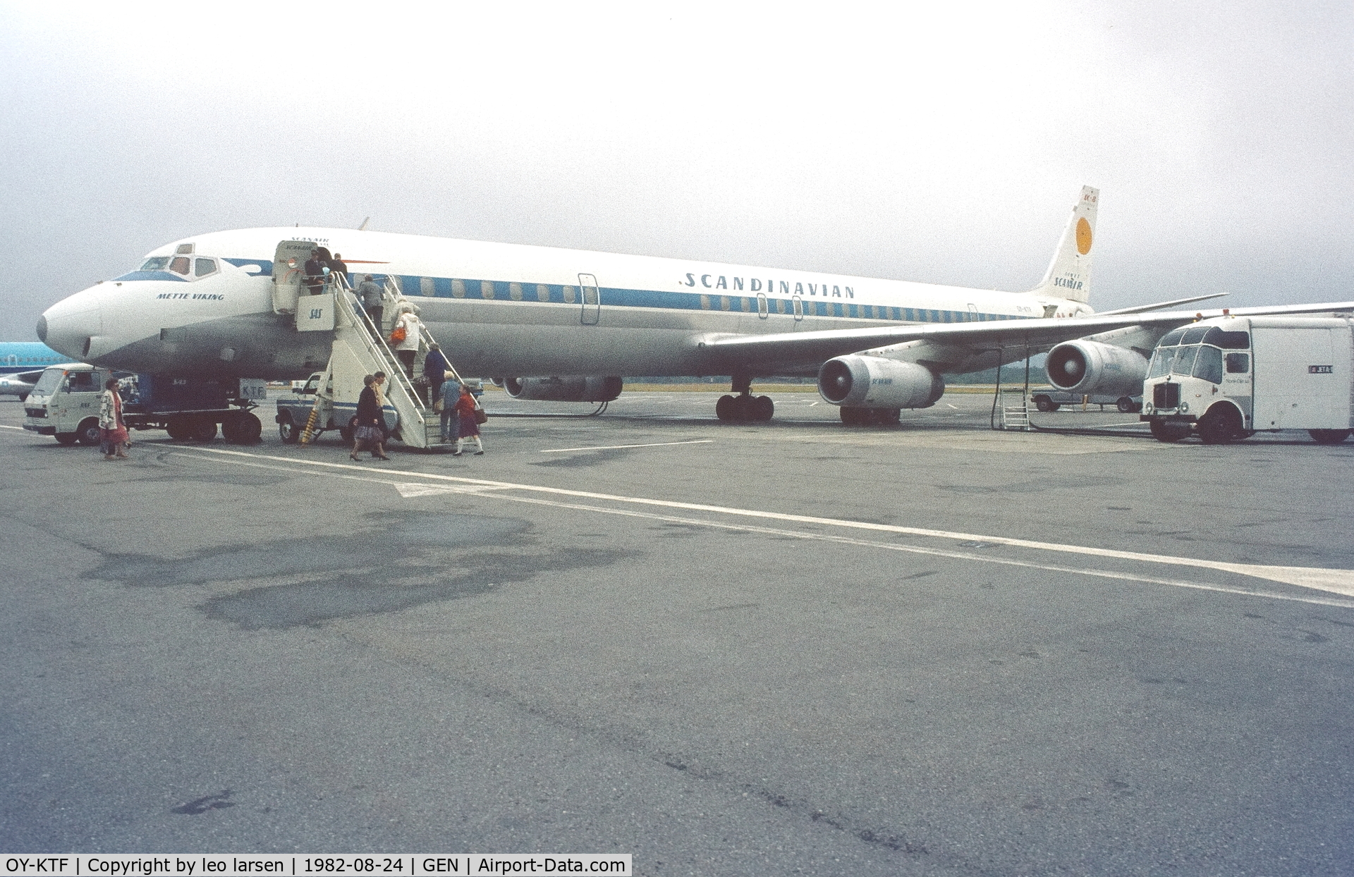 OY-KTF, 1969 Douglas DC-8-63 C/N 46041, Oslo Gardermoen 24.8.1982
