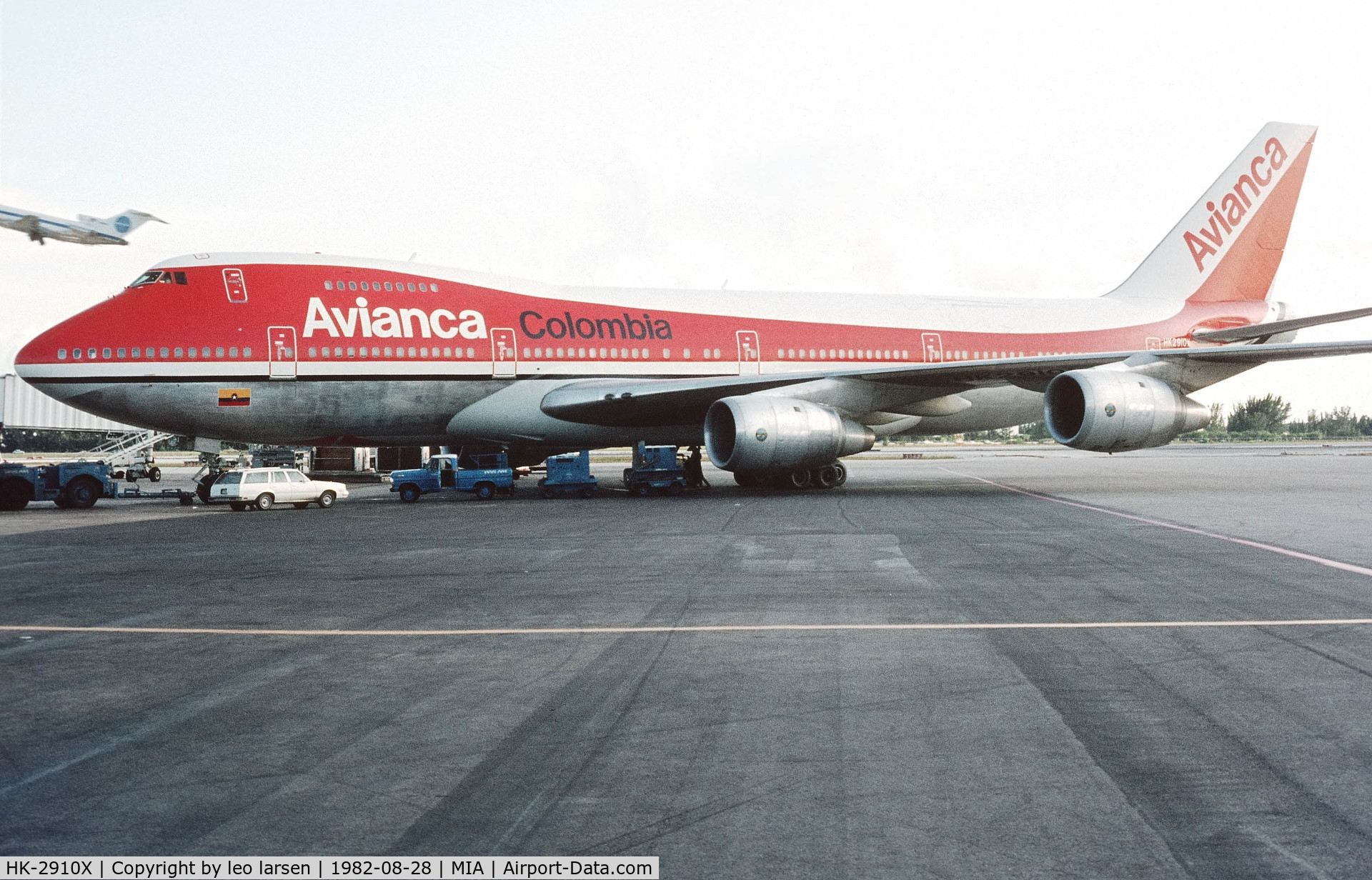 HK-2910X, 1977 Boeing 747-283B C/N 21381, Miami 28.8.1982