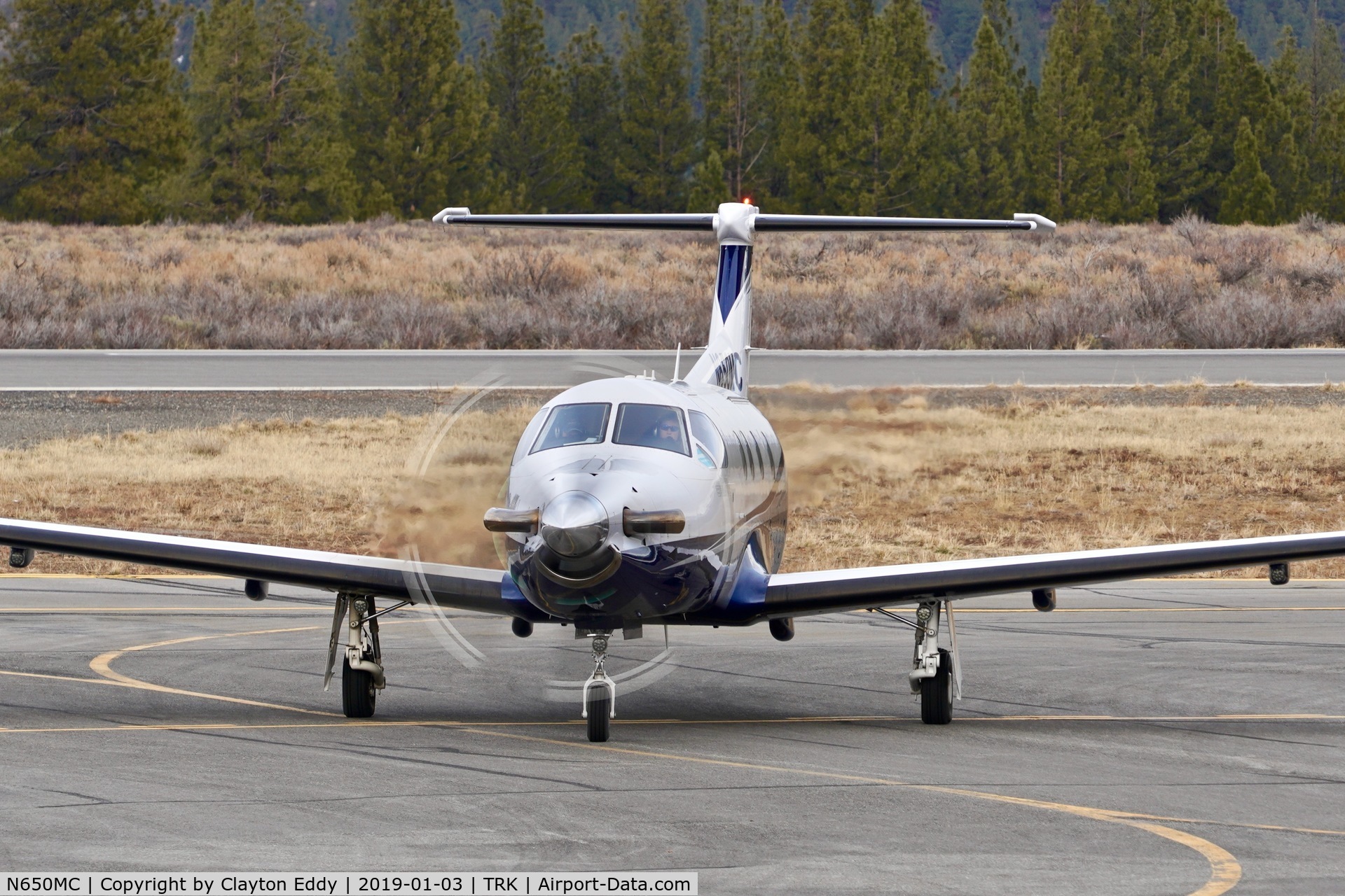 N650MC, 2005 Pilatus PC-12/45 C/N 650, Truckee Airport California 2019.
