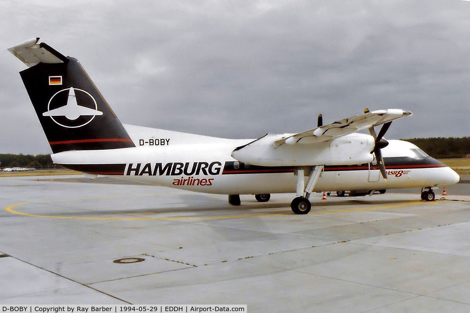 D-BOBY, 1989 De Havilland Canada DHC-8-102 Dash 8 C/N 177, D-BOBY   De Havilland Canada DHC-8-102 Dash 8 [177] (Hamburg Airlines) Hamburg-Fuhlsbuettel~D 29/05/1994