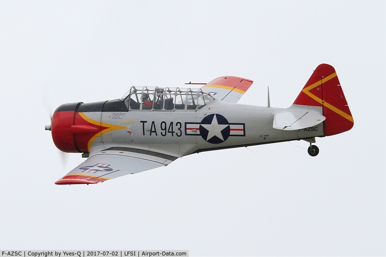 F-AZSC, North American AT-6D Texan C/N 88-15943 (41-34672), North American AT-6D Texan, On display, St Dizier-Robinson Air Base 113 (LFSI) Open day 2017