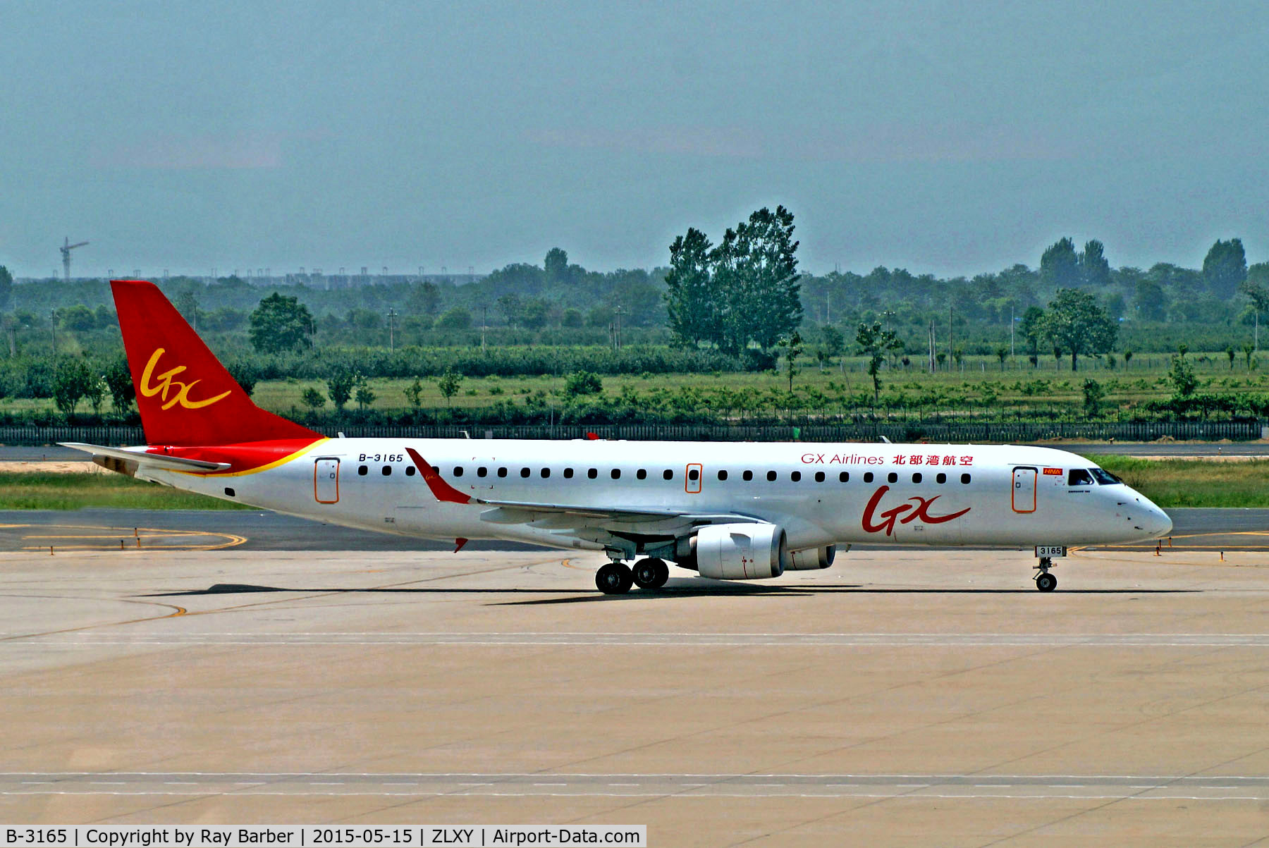 B-3165, 2010 Embraer 190LR (ERJ-190-100LR) C/N 19000340, B-3165   Embraer Emb-190-100LR [19000340] (GX Airlines)  Xi An-Xianyang~B 15/05/2015