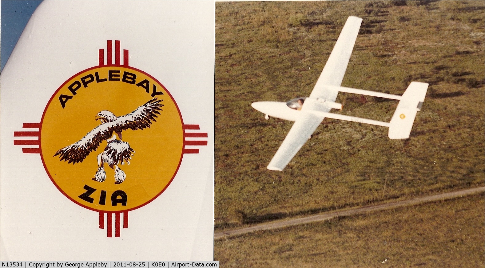 N13534, 1982 Applebay Sailplanes ZIA C/N 1, first test flights by Richard Bullock at Moriarty and Los Lunas NM