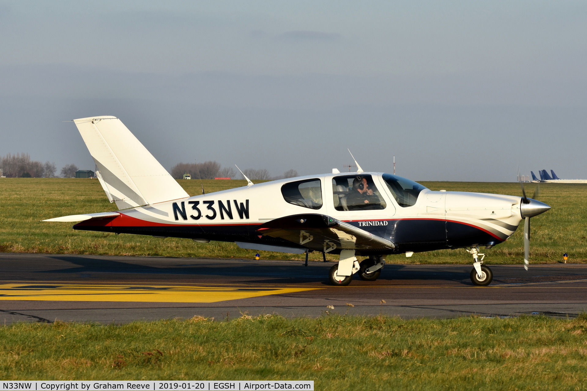 N33NW, 1990 Socata TB-20 Trinidad C/N 1073, Just landed at Norwich.