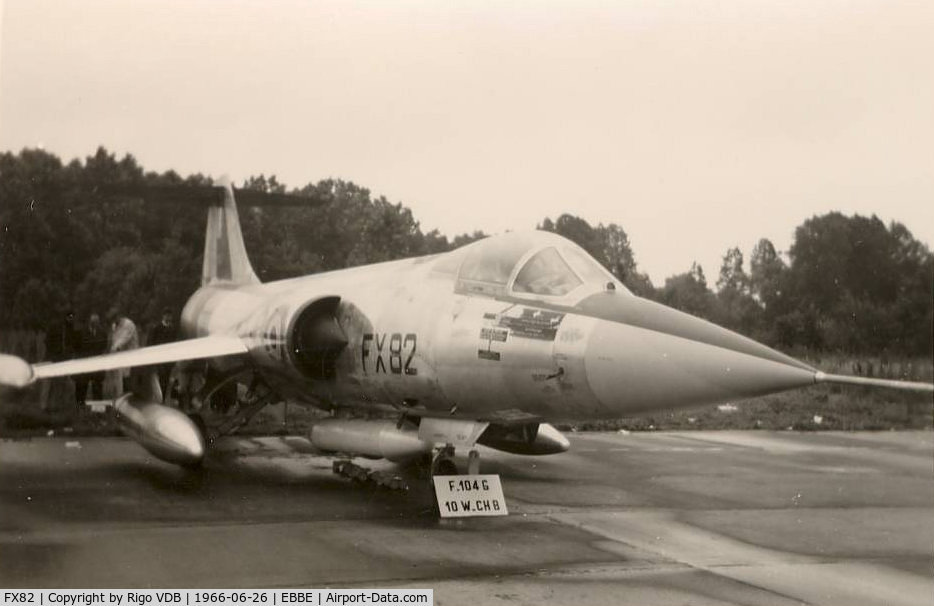 FX82, 1965 Lockheed F-104G Starfighter C/N 683-9140, Static display at Beauvechain airshow in 1966.