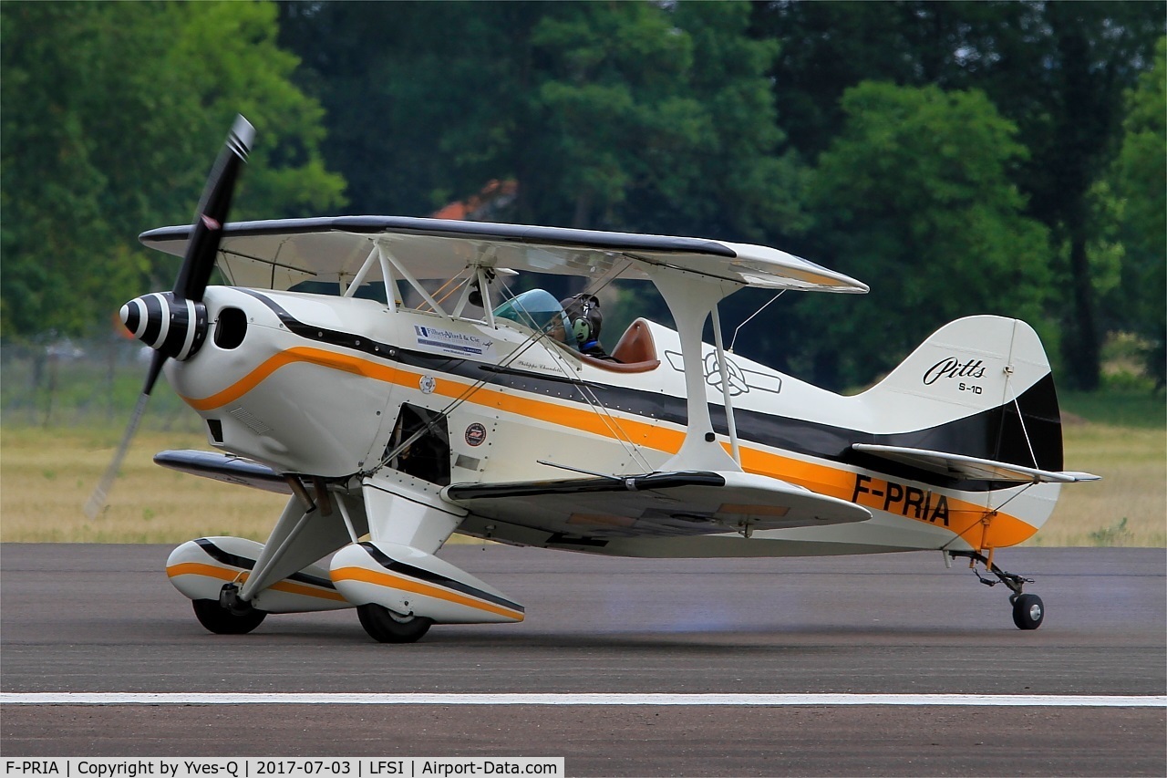 F-PRIA, Pitts S-1D Special C/N 7-0503, Pitts S-1D Special, Take off rwy 29, St Dizier-Robinson Air Base 113 (LFSI) Open day 2017