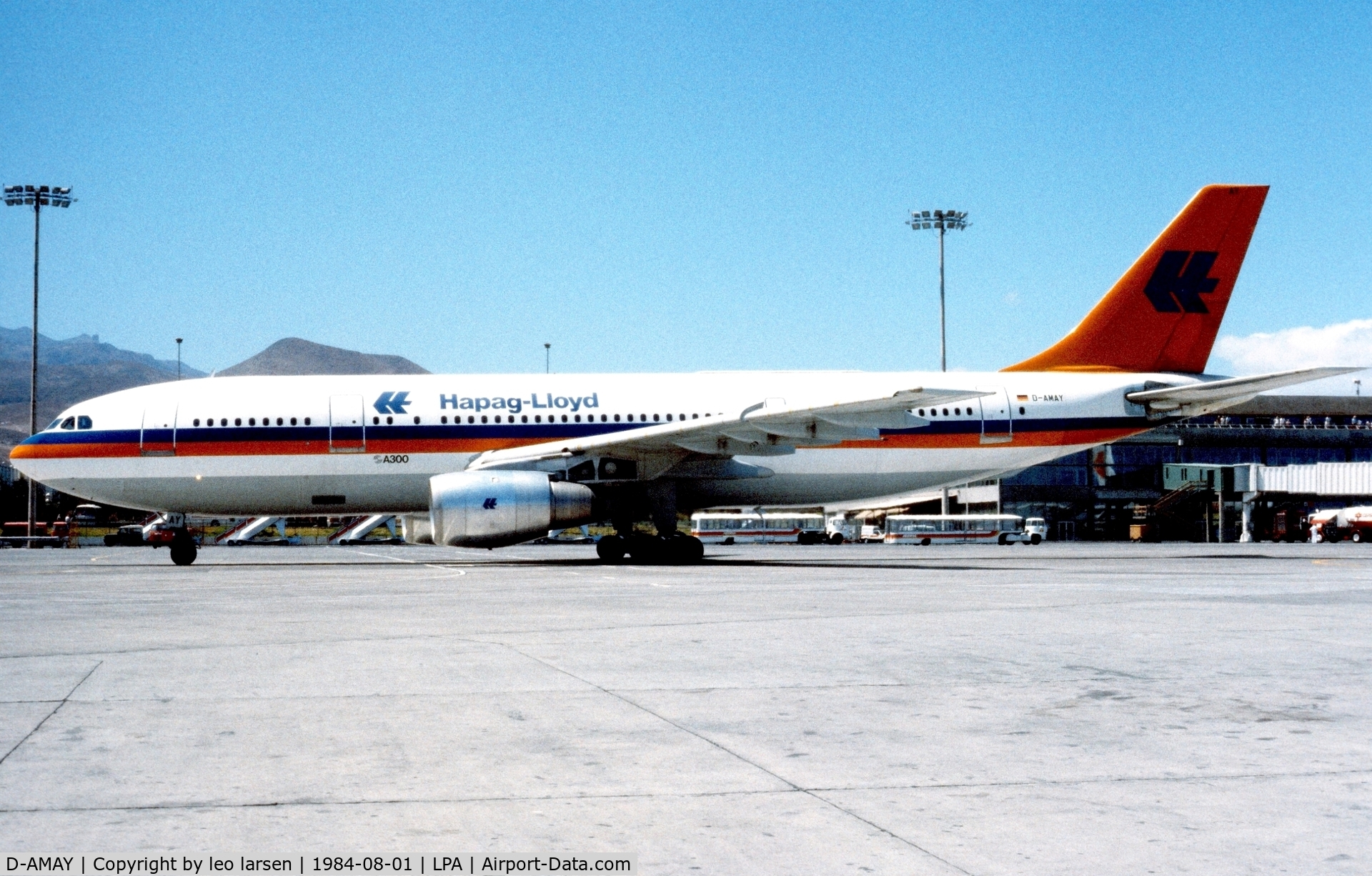 D-AMAY, 1975 Airbus A300B4-2C/103 C/N 020, Las Palmas 1.8.1984