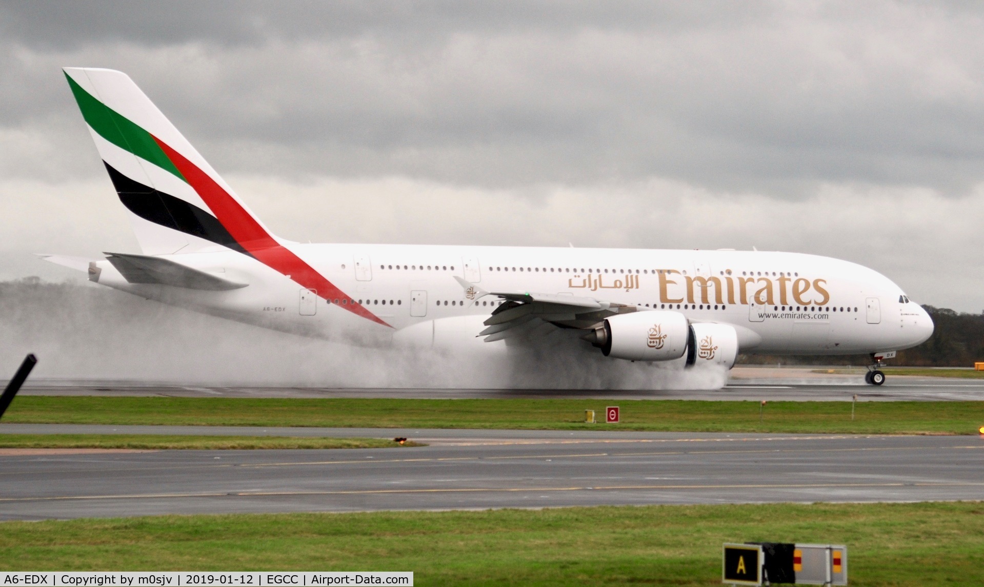 A6-EDX, 2012 Airbus A380-861 C/N 105, Taken From RVP on a Cold and Damp Saturday