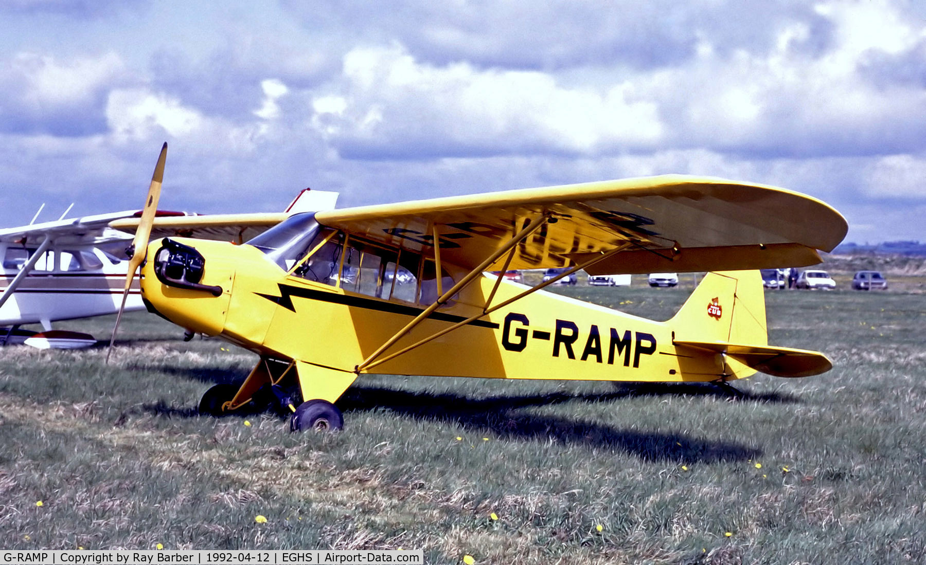 G-RAMP, 1941 Piper J3C-65 Cub Cub C/N 6658, G-RAMP   Piper J/3C-65 Cub [6658] Henstridge~G 12/04/1992. From a slide.