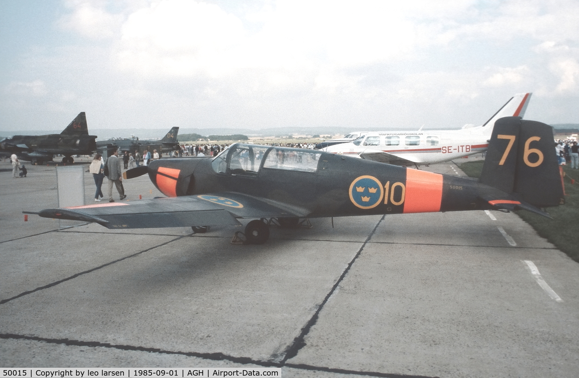 50015, Saab 91B Safir C/N 91-215, Ængelkolm F.10 Air Show 1.9.1985