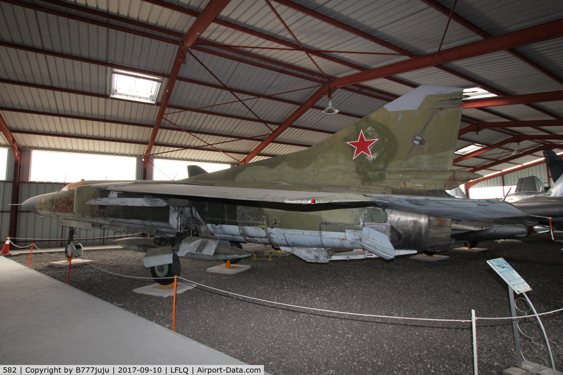 582, 1973 Mikoyan-Gurevich MiG-23MF C/N 039021, on display