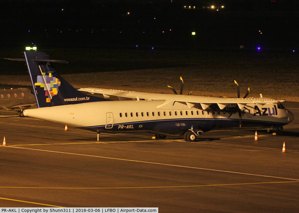 PR-AKL, 2016 ATR 72-600 (72-212A) C/N 1367, Delivery day from LFBF... Night stop @ LFBO