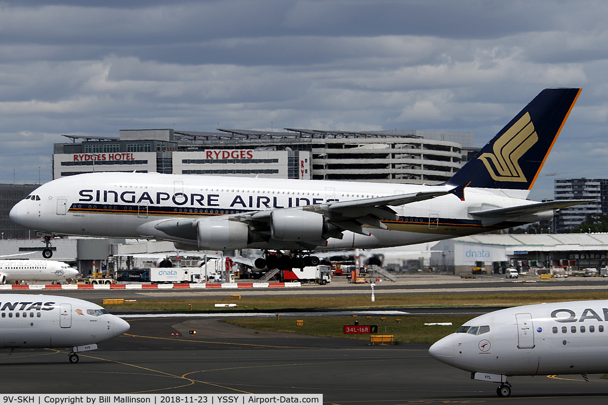 9V-SKH, 2008 Airbus A380-841 C/N 021, in from SIN