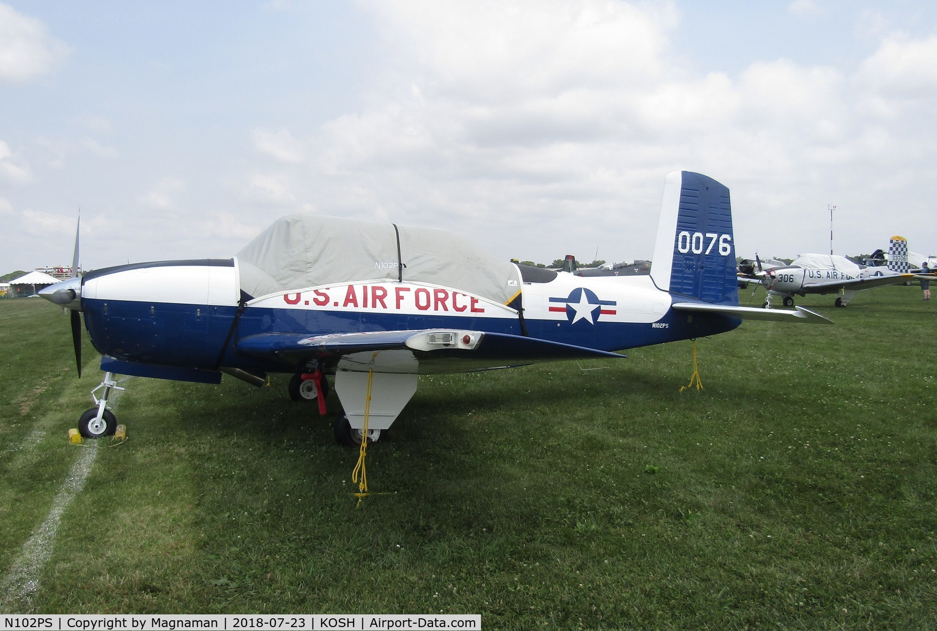 N102PS, 1953 Beech T-34A (A45) Mentor Mentor C/N G-76, at EAA 18