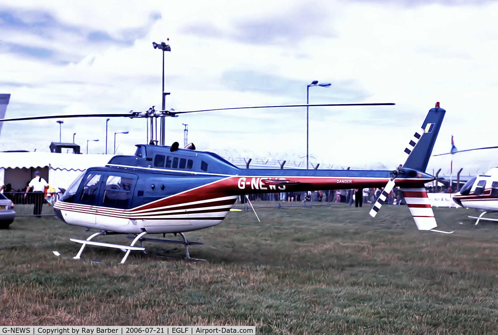 G-NEWS, 1978 Bell 206B JetRanger III C/N 2547, G-NEWS   Bell 206B-3 Jet Ranger III [2547] (Lanthwaite Aviation Ltd) Farnborough~G 21/07/2006